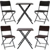 Rattan Garden Folding Dining Table and 2 Chairs Outdoor Balcony Patio Bistro Set