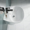 Durovin Bathroom Wash Basin Ceramic Wall Hung Large Semi Pedestal Sink 340x490mm
