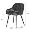 Noble Set of 2 Dining Chairs Velvet Armchairs Upholstered Soft Seat Back Metal