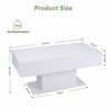 LED High Gloss Coffee Table White Modern Sofa Cocktail Center Table Living Room