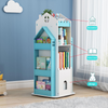 360° Rotary Bookshelf Castle Rack Display Floor Standing Bookcase Toys Storage