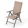 Patio Folding Dining Chairs Adjustable Outdoor Reclining Chairs w/Armrests