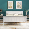 Pine Wood Bed Frame with Headboard and Footboard for Kids Bedroom White
