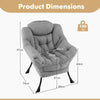 Home Office Accent Sofa Chair Leisure Lounge Armchair with Stool-Grey