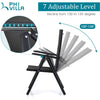Patio Chairs Set of 2 Folding Outdoor Chair Sling Dinning Adjustable Chair Black