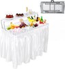 Outdoor Folding Ice Cooler Table with Extra Storage Shelf, Ice Tables