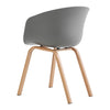 Set of 4 Plastic Dining Chairs Grey Round Accent Tub Seat Wood Effect Metal Legs