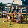 Gazebo Backyard Pool Garden Pergola Canopy Sun Shade Shelter w/ Retractable Roof