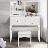 Dressing Table With Drawers Mirror Stool Set Makeup Desk Vanity Table Bedroom UK