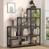 Tribesigns 12 Shelves Bookshelf, Industrial Corner Bookshelf 9 Cubes