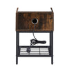 Bedside Table Drawer Storage Industrial Side End Table Nightstand Metal Shelf