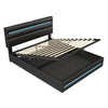 Ottoman Storage Upholstered Bed Frame with Lift-Up & LED Light 5ft King Size Bed