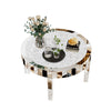 FATIVO Large Round Mirrored Coffee Table Beveled Bling Crushed Diamond End Table