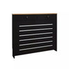 Black Radiator Cover Cabinet Traditional Modern MDF Wood Horizontal Shelf Medium