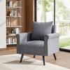 Grey Linen Armchair Simple Design Accent Tub Seat Fireside Chair Single Sofa