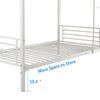 Heavy Duty Metal Twin Over Twin Bunk Bed with Ladder Full-Length Guard Rail