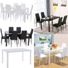 Kitchen Dining Room Table Chair Option Glass 120/140cm Dinner Party PU Chairs