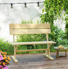 Rustic Wooden Garden Bench Outdoor Patio Yard Furniture 2 Seater Park Seat