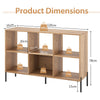 Wooden Storage Bookcase 6 Cube Bookshelf Home Office Display Rack-Natural