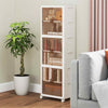 Home Collapsible Organizer 6-Cube Stackable Storage Bins w/ Doors-White