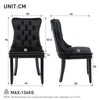 Set of 4 Velvet Dining Chairs with High Back Wooden Legs for Dining Room Kitchen