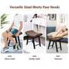 Make-Up Stool Dressing Chair with Curved Seat Cushion Wooden Desk Stool