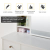 Dressing Table White Wood Makeup Desk with Mirror 5 Drawers Stool Shelf Bedroom