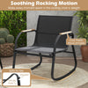 4 Pieces Patio Furniture Set with 2 Rocking Bistro Chairs-Black