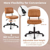 Adjustable PU Leather Office Chair Mobile Desk Chair Swivel Leisure Chair-Orange