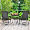 Set of 2 Folding Chairs Garden Fabric Chairs Indoors Outdoors Seat w/Armrests
