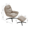 2Pcs Chenille Fabric Single Sofa Armchair Relaxing Recliner Chair & Ottoman Set