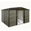 10X8ft Galvanized Metal Garden Shed Outdoor Tool Storage Shed With Base Grey