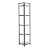 5 Tier Rustic Wood Corner Shelf Home Display Storage Rack Free Standing Shelving