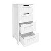 Bathroom Drawers | White 4 Drawer Storage Cabinet Cupboard Unit Free Standing