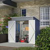 Garden Shed Pent Roof 4X6FT Metal Free Foundation Base Storage House Grey