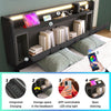 Ottoman Storage 5ft King Upholstered Bed with Headboard Storage and LED Lighting