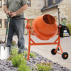 Electric 63L Litre Cement Concrete Mixer Portable Mortar Drum Plaster Stand 220W