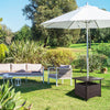 Rattan Wicker Umbrella Square Side Table Garden Coffee Table w/Umbrella Hole