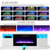 White 70inch TV Stand Cabinet w/ 32'' Electric Fireplace & LED Lights Furniture