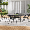 Garden Bistro Furniture Table Rattan Chairs Variable Shape with Umbrella Hole