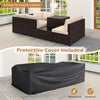 Rattan Sectional Sofa Set 8 PCS Wicker Patio Furniture Set-Brown