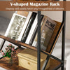 Record Holder Shelf 3-Tier Record Player Stand w/ V-Shaped Magazine Holder