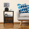 2 PCS End Table Bedside Nightstand Desk Storage Cabinet with Shelf &Drawer Brown