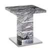 Parini High Gloss Lamp Table In Melange Marble Effect