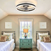 20" Round Ceiling Fan with Lighting Adjustable Wind Speed APP Control Bedroom