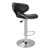 Set of 2 Faux Leather Chrome Bar Stools Swivel & Gas Lift, Foot Rest Pub Chair