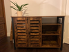 Industrial Storage Sideboard Vintage Console Table Hallway Rustic Metal Cabinet