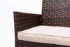 4pcs Rattan Outdoor Garden Furniture Sofa Set Table & Chairs (Roger Brown)