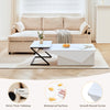 3-in-1High GlossTop Convertible Coffee Table Livingroom White Hidden Storage