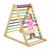 Wooden Kids Climbing Triangle Ladder Toddlers Foldable Triangle Climber w/ramp